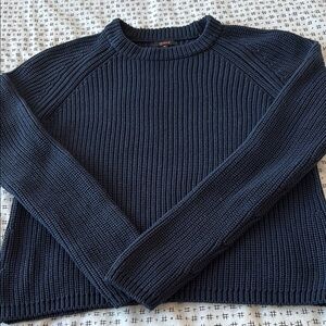 Quince Navy Blue Crew Neck Sweater